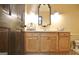 Bathroom featuring a vanity with sink, a decorative mirror, and a toilet at 115 Shoal Creek Dr, Sharpsburg, GA 30277