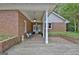 Charming brick front porch with rocking chairs and decorative accents at 115 Shoal Creek Dr, Sharpsburg, GA 30277