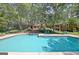 Backyard oasis showcasing a large swimming pool, lounge chairs, and landscaping for relaxation and entertainment at 115 Shoal Creek Dr, Sharpsburg, GA 30277