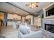 Spacious open-concept living area with kitchen, living room, and eat-in bar seating at 713 Birkdale Blvd, Carrollton, GA 30116