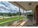 Relax on this covered porch, enjoying views of the expansive front yard and quiet neighborhood at 245 Edenwylde Ct, Hampton, GA 30228