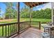 Inviting back porch offers a peaceful retreat with wooden floors and green surroundings at 4830 Northridge Dr, Cumming, GA 30041