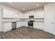 Modern kitchen features white cabinets, granite countertops, and stainless steel appliances at 235 Oliver Dr, Locust Grove, GA 30248