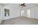Primary bedroom with tray ceilings, natural light, carpet and a view of the ensuite bathroom at 110 Chardonnay Oaks Dr, Mcdonough, GA 30252