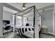 Beautifully decorated bedroom with stylish canopy bed and modern accents at 285 Centennial Olympic Park Drive Northwest Nw Dr # 1905, Atlanta, GA 30339