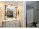Cozy bathroom with vanity and shower/tub combo, creating a functional space at 2069 Countydown Ln, Stone Mountain, GA 30088