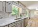 Kitchen featuring quartz countertops, a stainless steel dishwasher and sink, and ample lighting at 125 Selena Ct, Fayetteville, GA 30215
