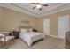 Bedroom with neutral colors, carpeted floor, and ceiling fan at 185 Platinum Ridge Pt, Fayetteville, GA 30215