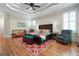 Spacious main bedroom with tray ceiling, ceiling fan and natural light at 5130 Pratt Sw St, Covington, GA 30014
