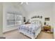 Bedroom featuring a bright window and vaulted ceiling, plus warm neutral tones at 52 Cherub Ln, Sharpsburg, GA 30277