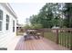 Exterior shot of a wooden deck, ideal for outdoor dining and entertaining at 3686 Calmer Cir, East Point, GA 30344