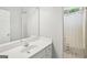 Bathroom featuring a vanity, mirror, and shower with curtain at 1010 Capella Creek Way, Grayson, GA 30017