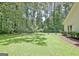 Lush green backyard with fence and mature trees, offering privacy and space at 1709 Reese Rd, Sharpsburg, GA 30277