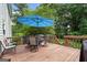 Spacious back deck with outdoor seating area and lush green surroundings at 150 Tramore Trce, Tyrone, GA 30290