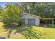 View of detached garage featuring block construction, two bays and a shaded outdoor area on a landscaped lot at 6674 Cowan Mill Rd, Winston, GA 30187