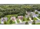An aerial view showcases a well-maintained neighborhood surrounded by lush green trees at 2619 Dayview, Atlanta, GA 30331