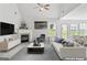 Staged living room with fireplace and ample natural light at 308 Sarasota Ln, Locust Grove, GA 30248