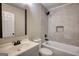 Updated bathroom with tile flooring, shower-tub combo, and modern vanity at 11 Grove Ln, Hampton, GA 30228