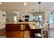 Kitchen with granite countertops and an island with barstool seating at 116 Standford Dr, Mcdonough, GA 30252