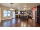 Bright kitchen features stainless steel appliances, dark wood cabinets, tile backsplash, and a functional island at 125 Seawright Dr, Fayetteville, GA 30215