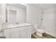 Clean, modern bathroom with white cabinets, granite countertop, toilet, and shower, ideal for comfortable living at 1184 Bluecoat Cir # 84, Hampton, GA 30228