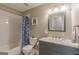 Neutral bathroom with vanity and shower at 214 Palette Ln, Peachtree City, GA 30269