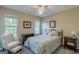 Cozy bedroom with natural light and colorful patterns on the bedding and decor at 214 Palette Ln, Peachtree City, GA 30269