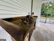 Outdoor workspace area featuring a sturdy workbench for projects and repairs at 610 Tower Rd, Peachtree City, GA 30269