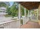 Inviting covered porch with wooden floor and white railings, perfect for enjoying neighborhood views at 1159 Smith Sw St, Atlanta, GA 30310