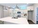 Modern kitchen with center island, stainless appliances and white cabinetry at 485 West Ave, Bowdon, GA 30108