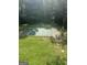 Backyard showing an in-ground pool covered by tarp, surrounded by lush greenery, perfect for relaxation at 4619 S Seminole Dr, Douglasville, GA 30135