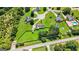 Expansive aerial view of a home with a sprawling green lawn, surrounded by mature trees and a well-maintained neighborhood at 603 Rossie Court, Mcdonough, GA 30252