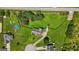 Aerial view of the property showcasing a well-maintained home, a large yard, mature trees, and a pool at 603 Rossie Court, Mcdonough, GA 30252