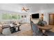 Bright living room featuring a neutral color palette, ample seating, and a cozy rug over wood floors at 396 Ebenezer Rd, Fayetteville, GA 30215