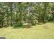 Expansive green lawn with trees and decorative garden accents at 351 Weldon Rd, Palmetto, GA 30268