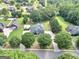 Expansive aerial view showcasing the property's large lot, mature trees, and neighborhood at 106 Big Cotton Trl, Mcdonough, GA 30252