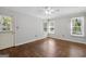 Bedroom featuring hardwood floors, a ceiling fan, recessed lighting, and natural light at 1120 Rawlings Dr, Rutledge, GA 30663
