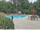 A refreshing community pool area with lounge chairs and tables for relaxation at 155 Westminister Village Blvd, Sharpsburg, GA 30277
