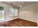 Dining area with hardwood floors, back door access, and natural light at 134 Watercress Ct, Stockbridge, GA 30281
