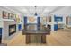 Basement featuring a pool table, fireplace, blue cabinets, and an eating area at 100 Castlebrook Chase, Tyrone, GA 30290