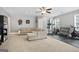 Finished basement featuring a comfortable seating area and exercise equipment, perfect for relaxation and fitness at 8340 Highway 54, Sharpsburg, GA 30277