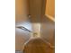 Carpeted staircase featuring a handrail with neutral color walls at 755 Magnolia Gardens Walk, Mcdonough, GA 30253