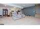 Finished basement with recessed lighting, neutral carpet, and a gray accent wall with trim at 301 East Highway 5, Roopville, GA 30170