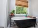 Classic freestanding bathtub beside a window, enhanced by a plant and natural lighting at 301 East Highway 5, Roopville, GA 30170