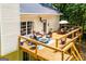 Lovely outdoor deck space with an umbrella-covered dining table and seating arrangement, perfect for relaxation at 301 East Highway 5, Roopville, GA 30170