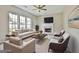Staged living room with fireplace at 1255 Silverstone Trl, Jonesboro, GA 30238