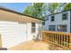 Outdoor deck offers views of the backyard and a white storage shed at 1446 Westmont Sw Rd, Atlanta, GA 30311