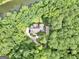 An aerial view of a secluded home surrounded by dense trees and greenery at 123 Eva Ln, Stockbridge, GA 30281
