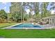 Relaxing backyard pool area with an inviting pool, ample seating, and lush greenery for outdoor enjoyment at 345 Summer Pl, Peachtree City, GA 30269