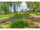Backyard features steps leading up to the brick home with a screened porch at 1919 Lake Lucerne Sw Way, Lilburn, GA 30047